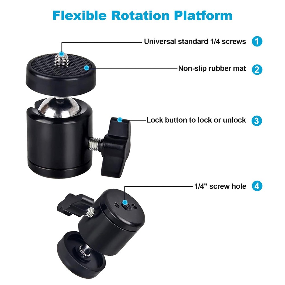 NexiGo Lightweight Mini Tripod for Camera/Phone/Webcam, Extendable Black
