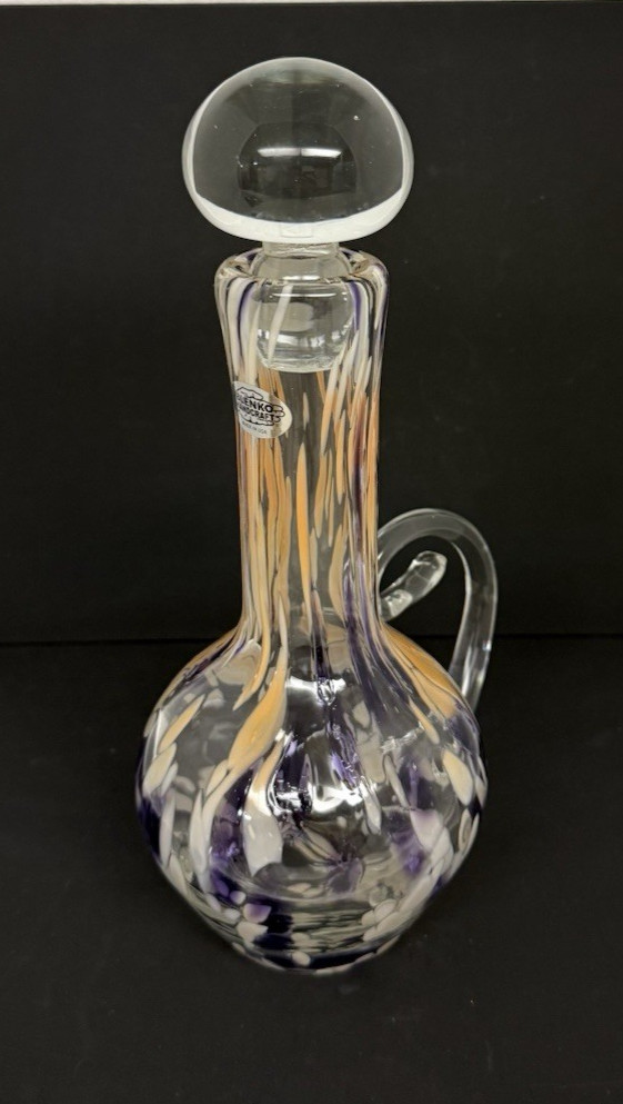 Blenko Glass Cat 2516 - Crystal with Alternate Stopper