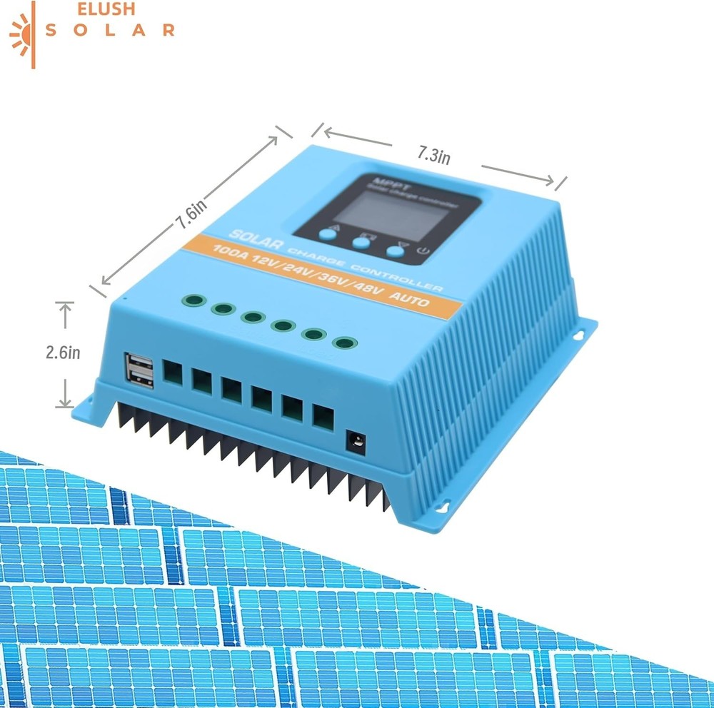 Upgraded 100A MPPT Solar Charge Controller 12V 24V 36V 48V LCD Display Batter...