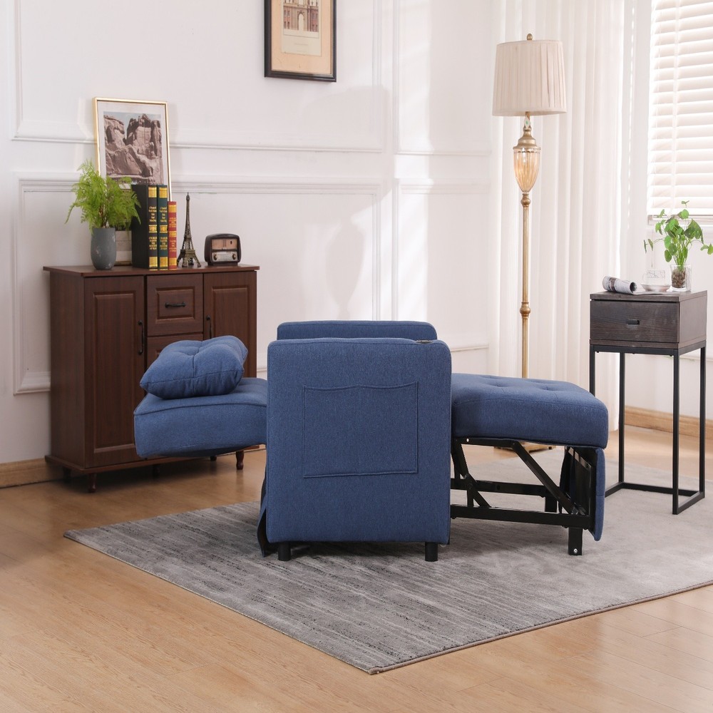 Convertible 3in1 Sleeper Sofa Bed Single Folding Pull Out Bed with USB Ports