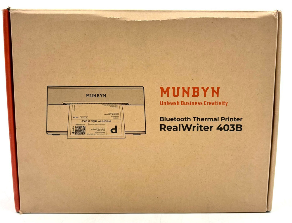 MUNBYN RealWriter 403B Bluetooth Wireless Thermal Printer - White