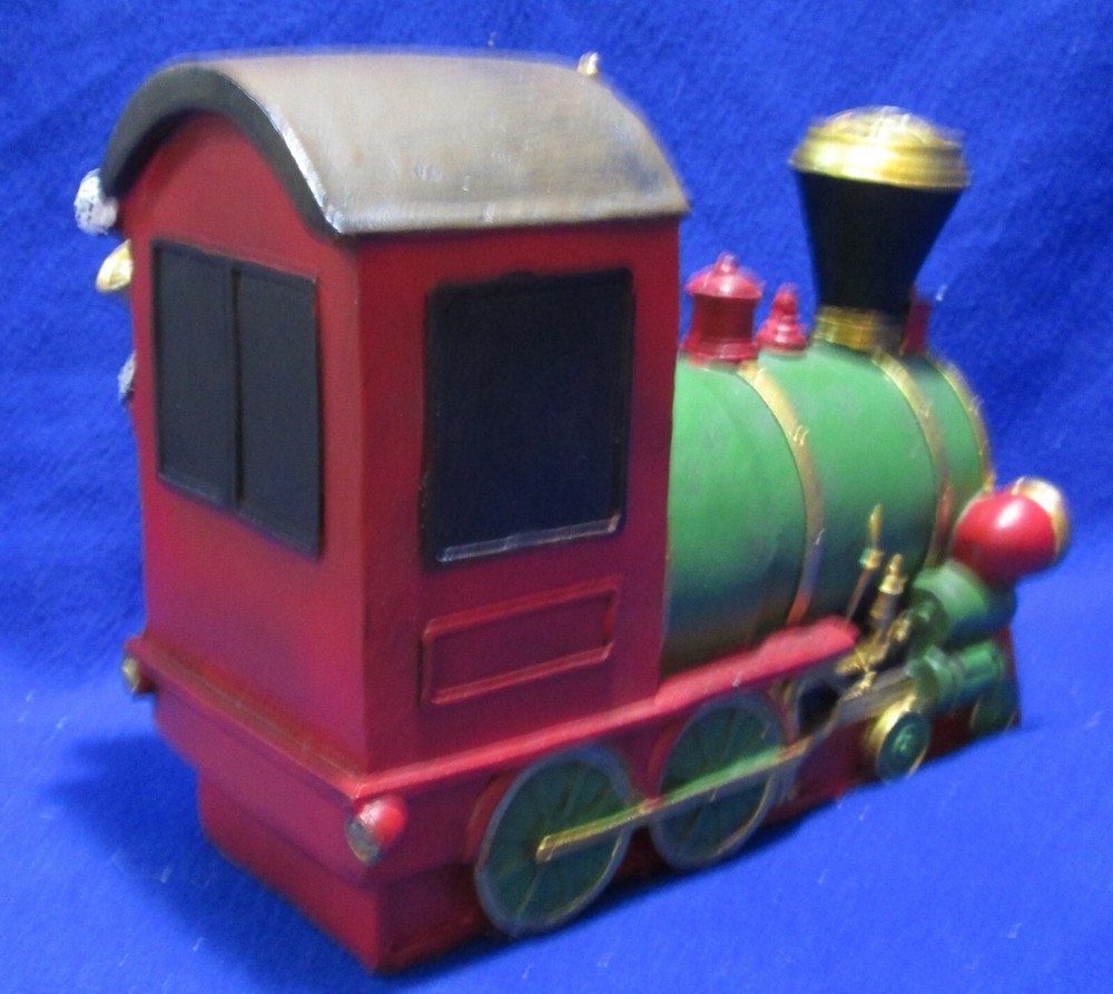 Christmas train with Santa as engineer, resin