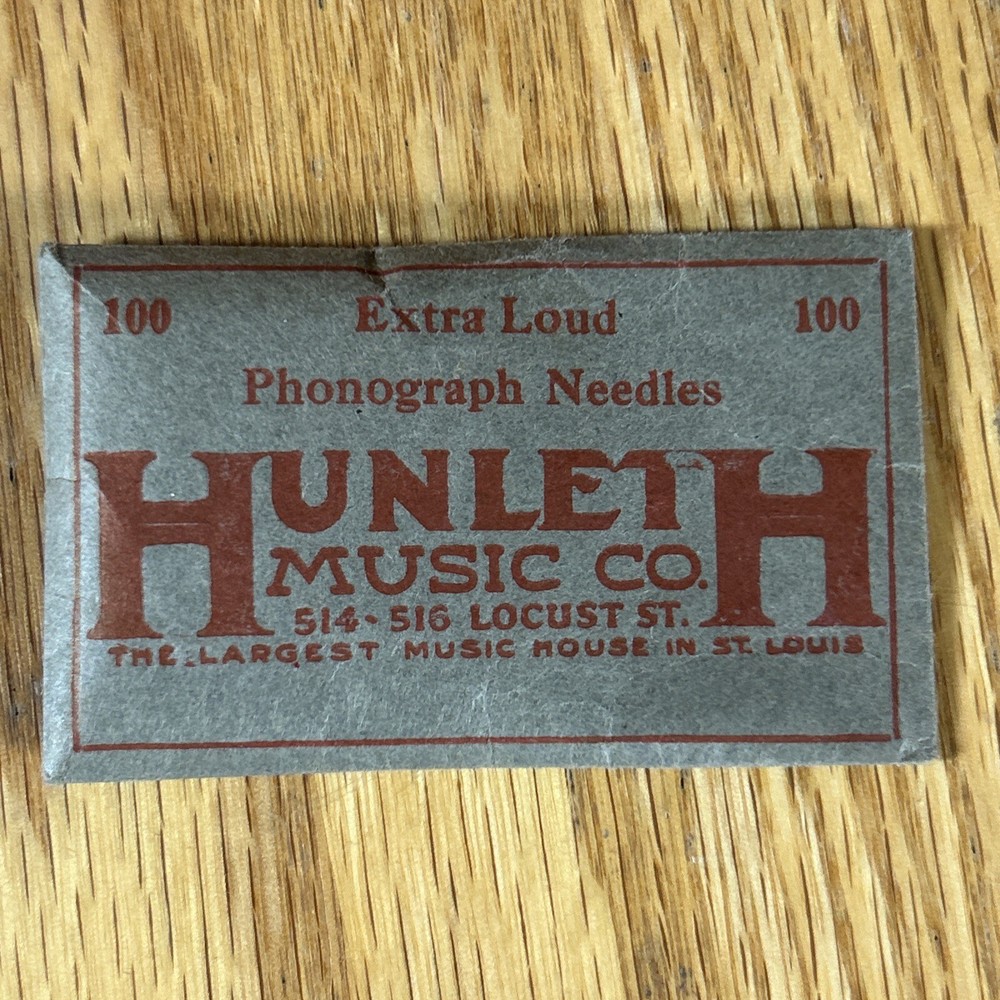 Antique Hunleth Phonograph Needle Package Original Opened Partial Full Extra Lou