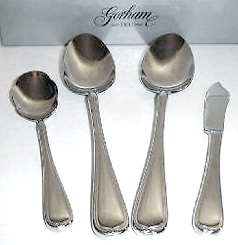 Gorham Cortile 4 Piece Serving Hostess Set 18/10 Stainless Flatware New