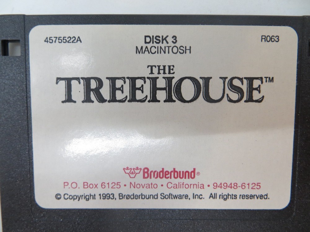 THE TREEHOUSE (MAC, 3.5" Floppy Disk) Broderbund 1992 Computer Software Big Box