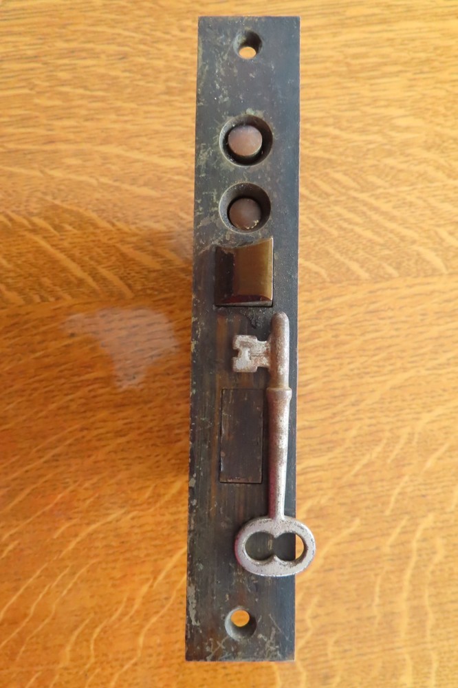 Antique Sargent Easy Spring Bare Mortise Lock -2 Push Buttons Plus key