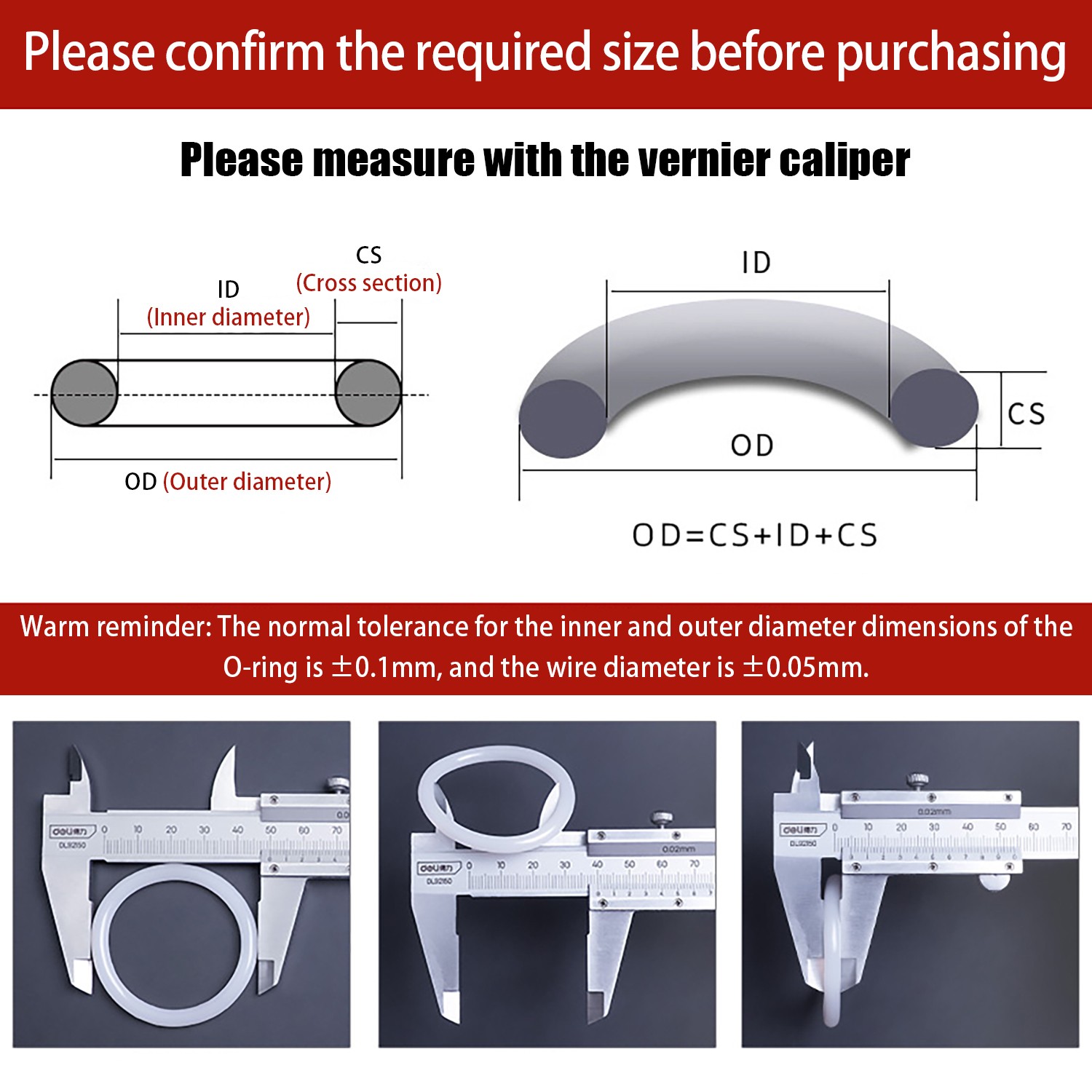 White Silicone O Rings Seals 6mm Cross Section 23-388mm ID Food Grade O Ring