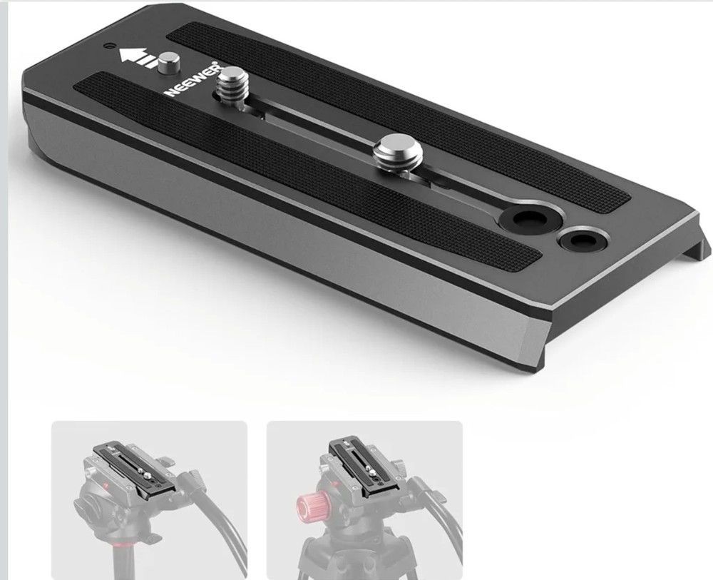 NEEWER 501PL Tripod Fluid Head Quick Release Plate Compatible with Manfrotto
