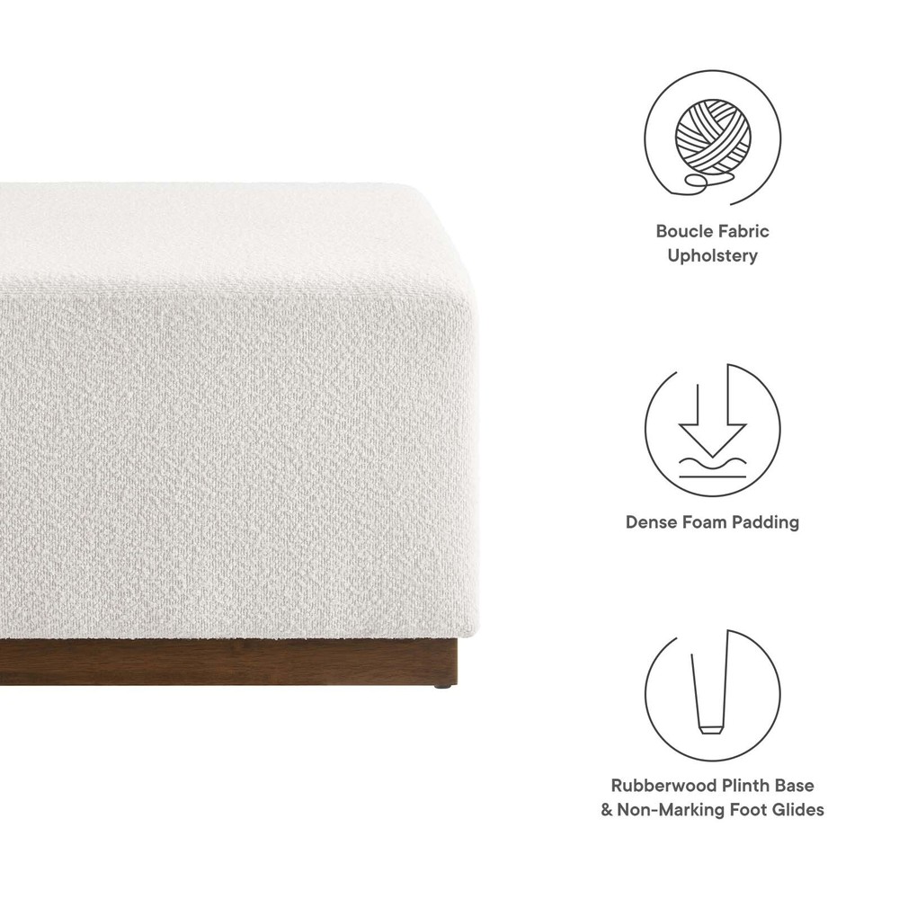 Modway Large 28" Square Boucle Upholstered Ottoman