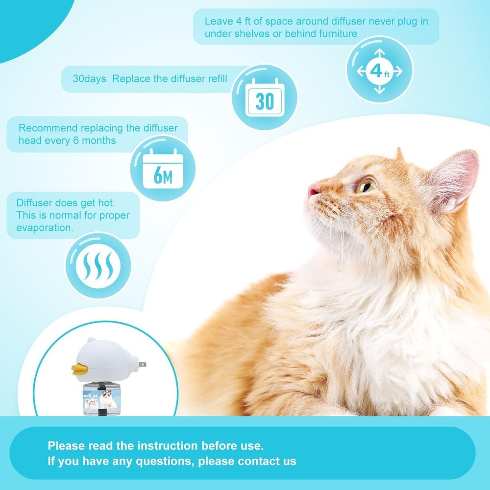 Duasdne Cat Calming Diffuser 2 Pack Multi Cat Pheromones Diffuser Helps Calm Cat