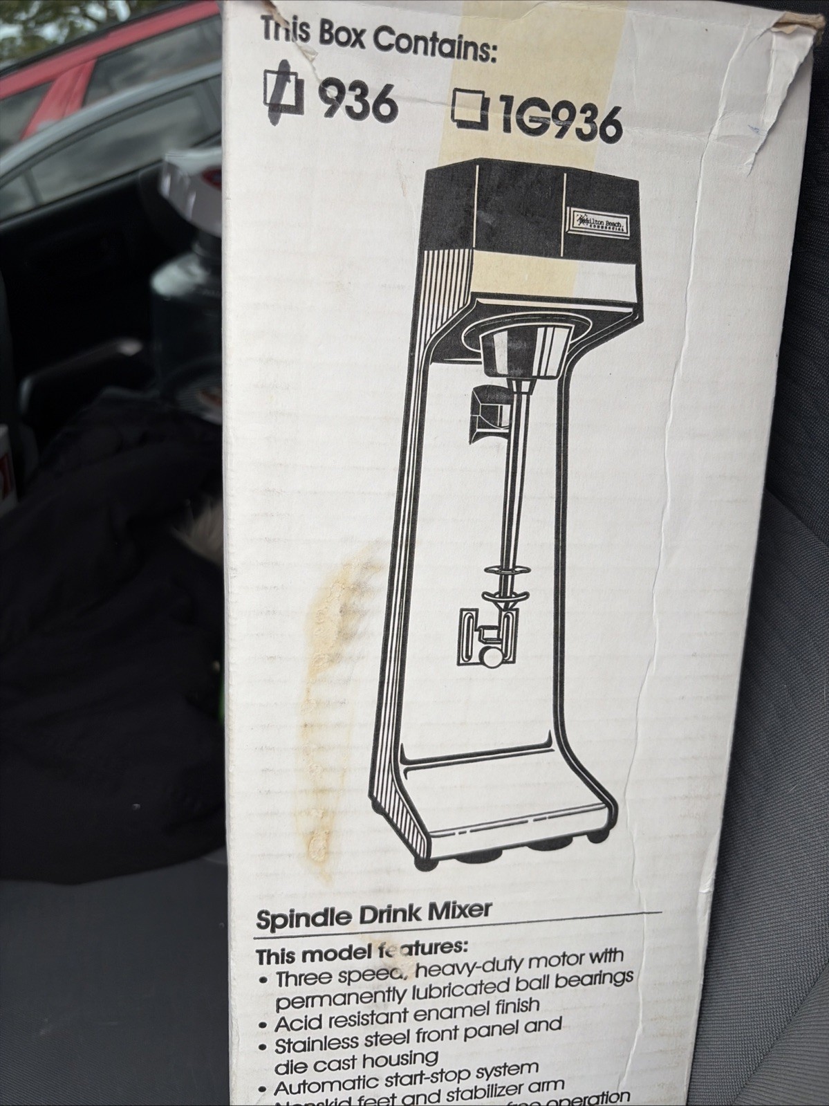 HAMILTON BEACH COMMERCIAL 3 SPEED 936 19.5" STANDING SPINDLE SHAKE DRINK MIXER