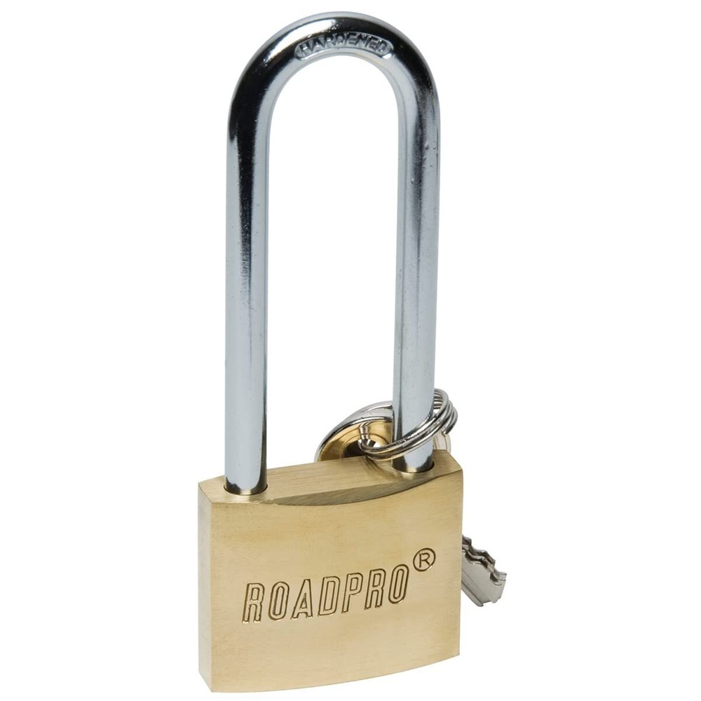 Roadpro RPLB-40L 40mm Solid Brass Padlock with 3" Shackle
