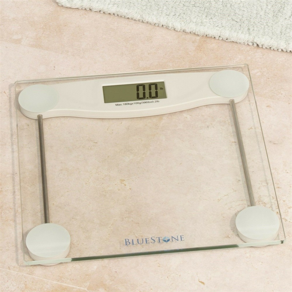 Bluestone Digital Glass Bathroom Scale with LCD Display Automatic Shut On/Off