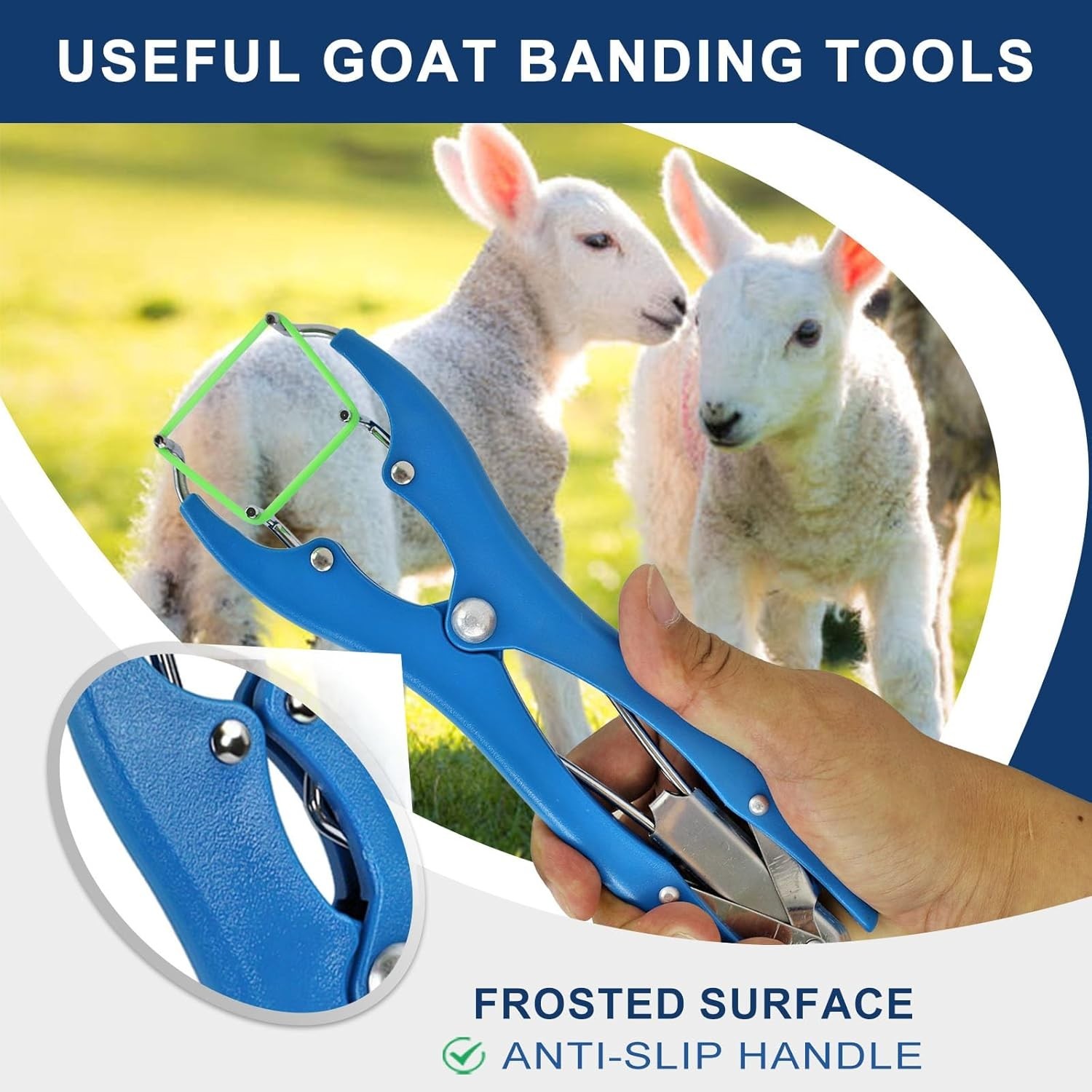 Goat Banding Kit Calves Tool, Expander Plier Bander with 100pcs...