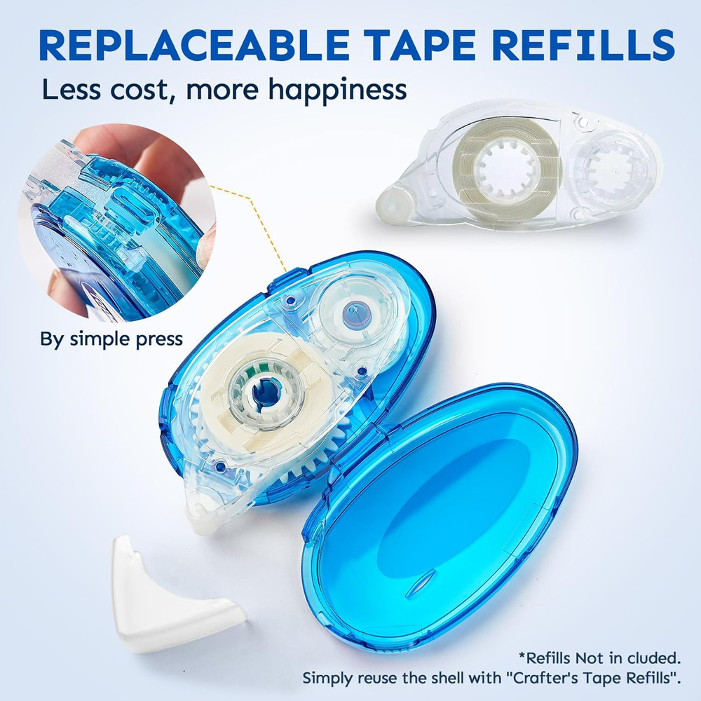 TMOL 4 Pack Scrapbook Tape, 26 Ft X 0.31 in Double Sided Tape Roller, Permanent