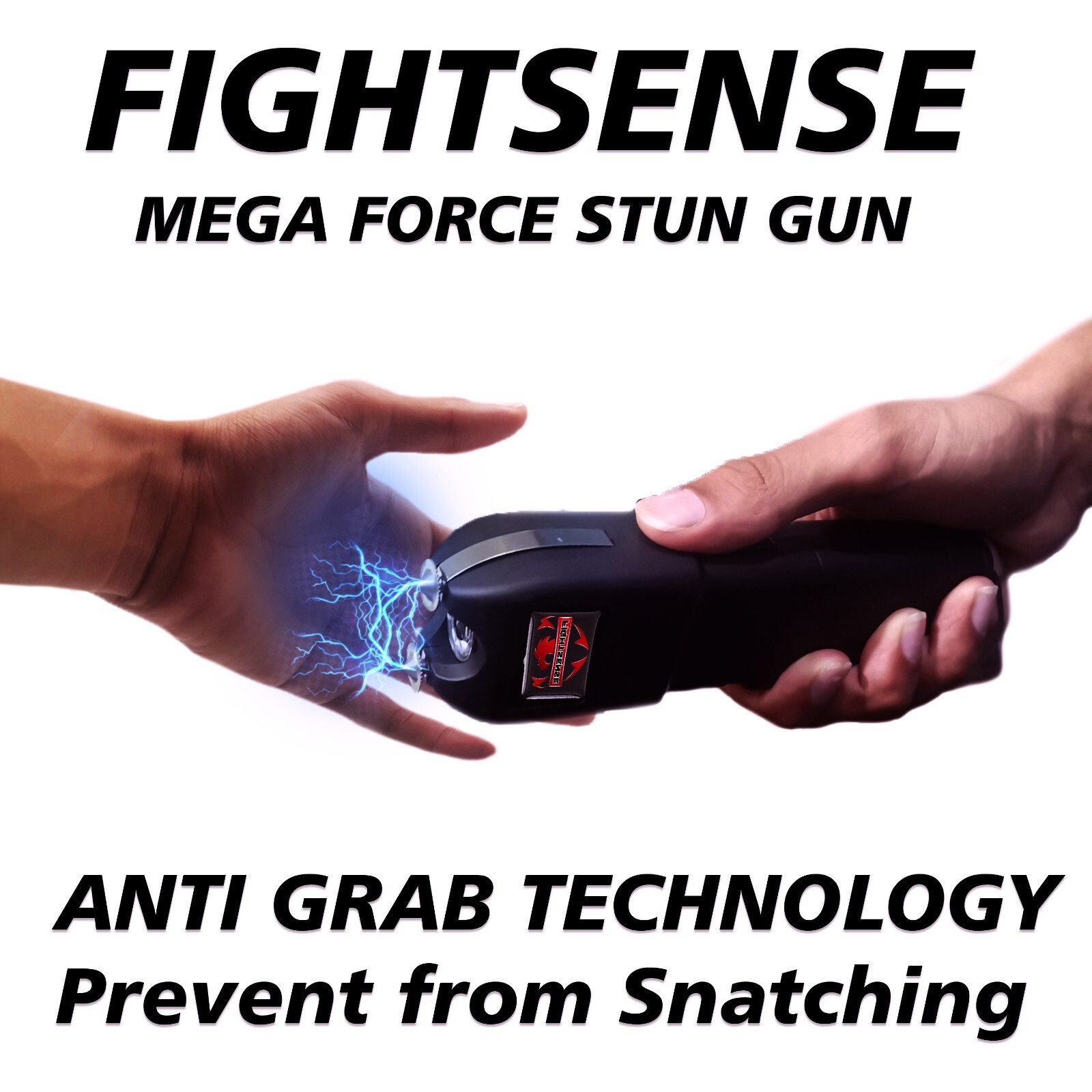 FIGHTSENSE mega Stun Gun VTS-989 - 600BV Heavy Duty Rechargeable LED Flashlight