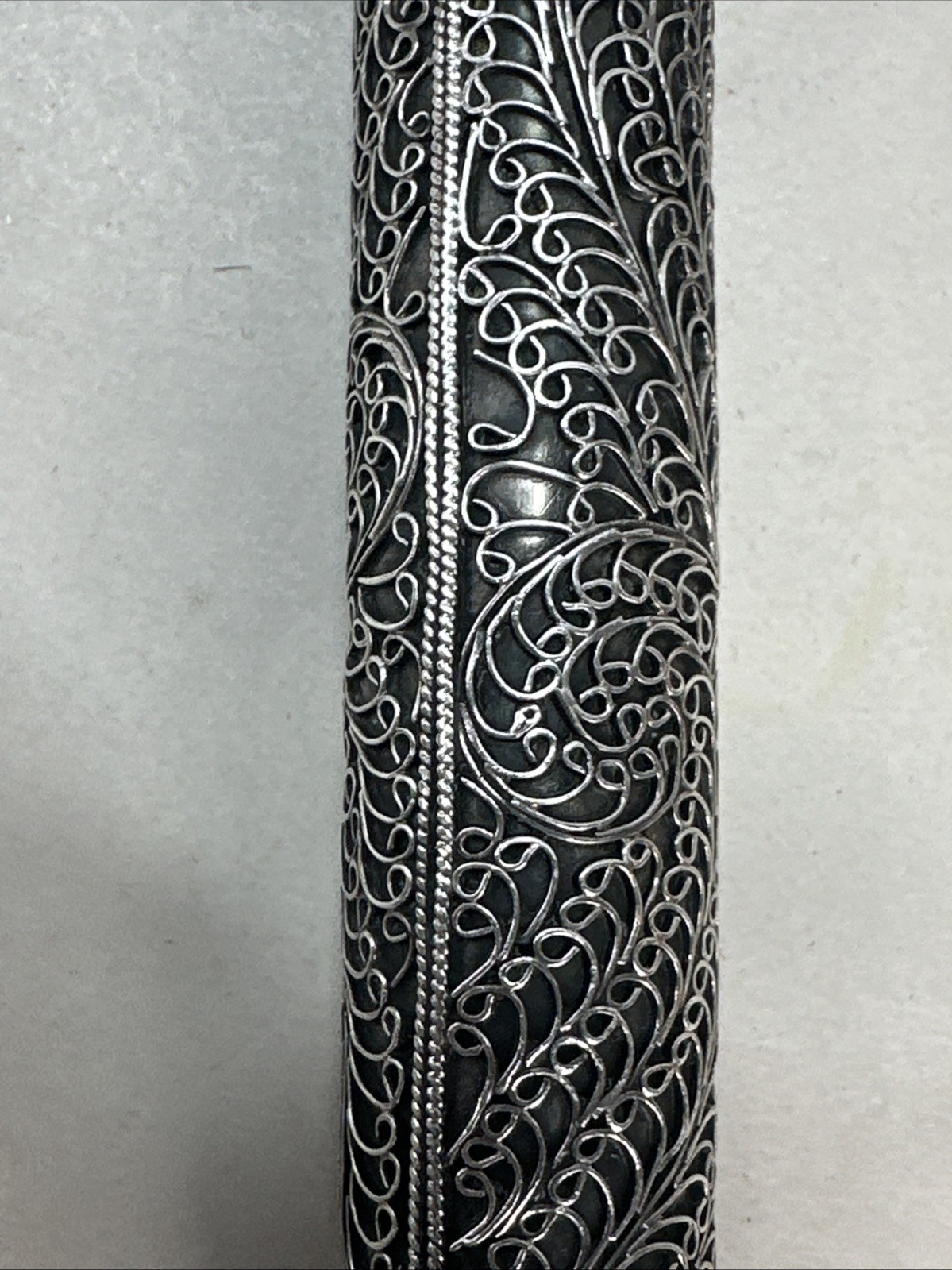 Vintage Sterling Silver Middle Eastern Prayer Scroll Holder