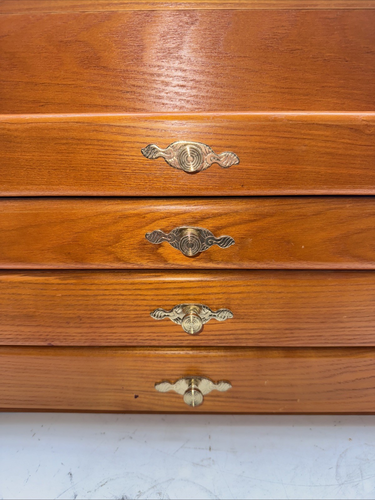 VINTAGE SISCO OAK HARDWOOD UTILITY CHEST JEWELERS COLLECTORS MACHINISTS