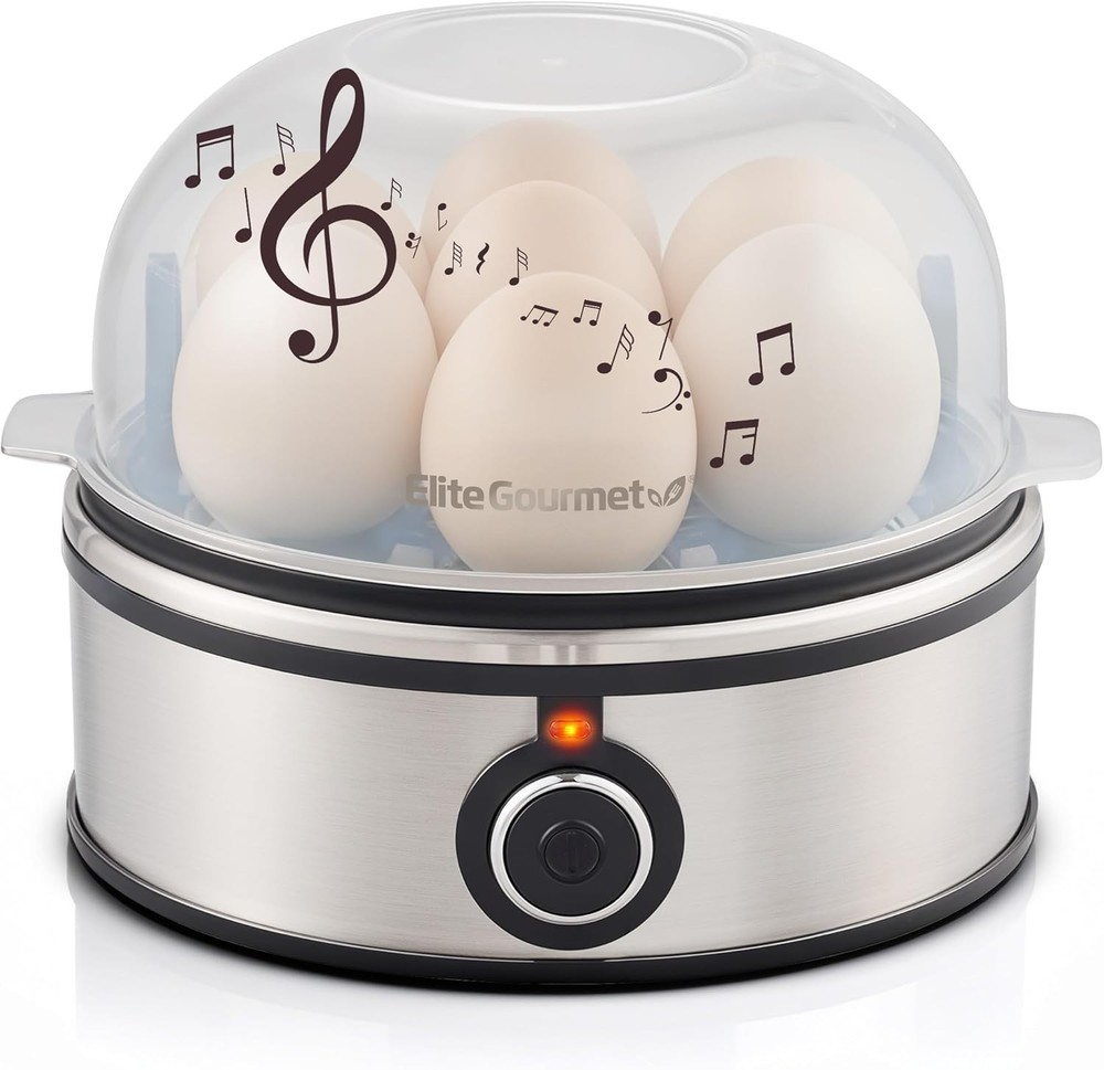 Versatile 7-Egg Stainless Steel Cooker for Soft, Medium, Hard-Boiled & Omelets