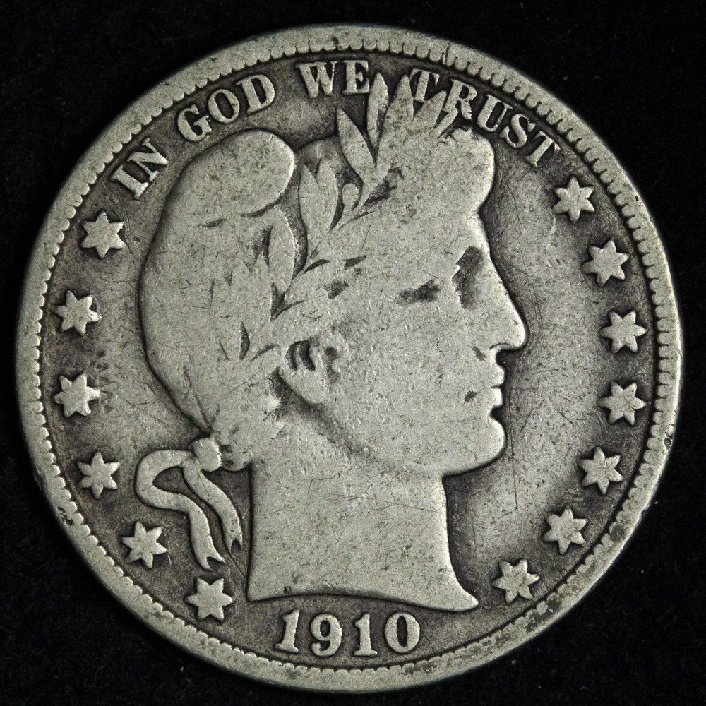 1910 Barber Silver Half Dollar FINE E379 KIAEM