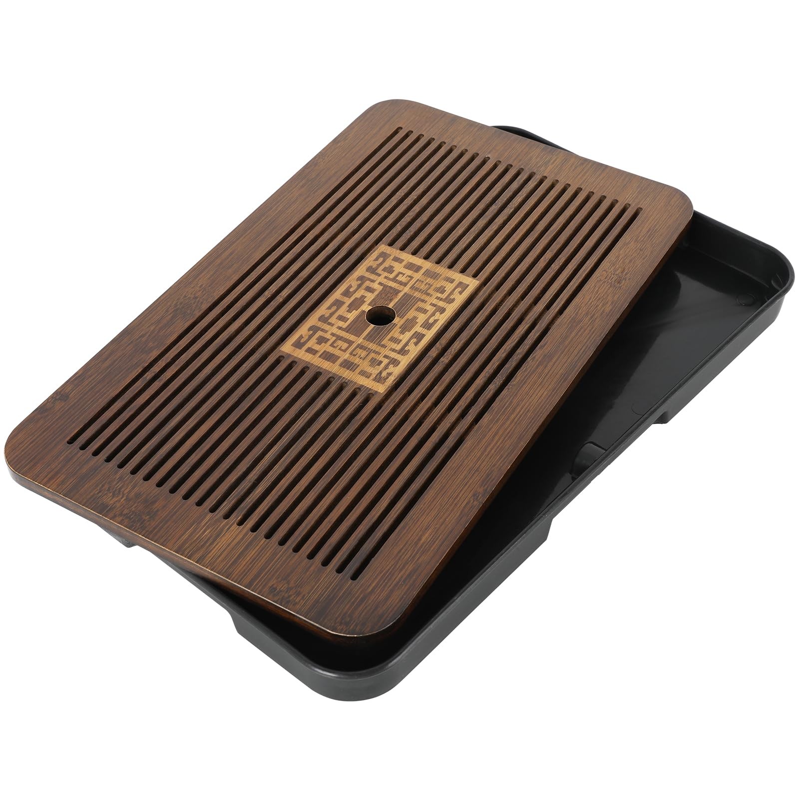 Jotsport 17 Inch Bamboo Chinese Gongfu Tea 17.5" x 10.5" x 1.4", Black, Brown