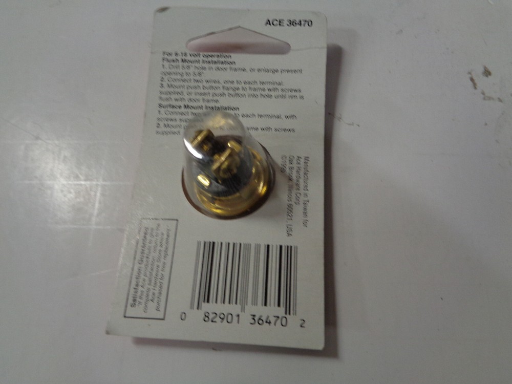 ACE HARDWARE 36470 LIGHTED PUSH BUTTON DOORBELL BUZZER