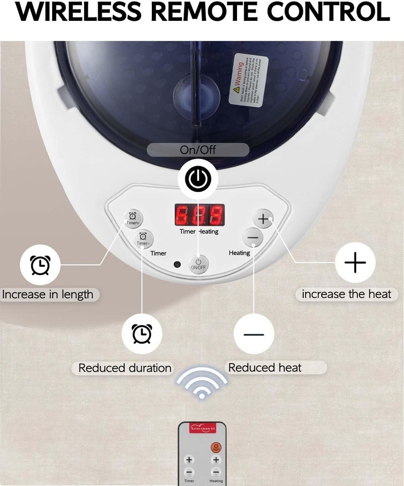 2.5L Home Sauna Steamer Pot - Remote Control
