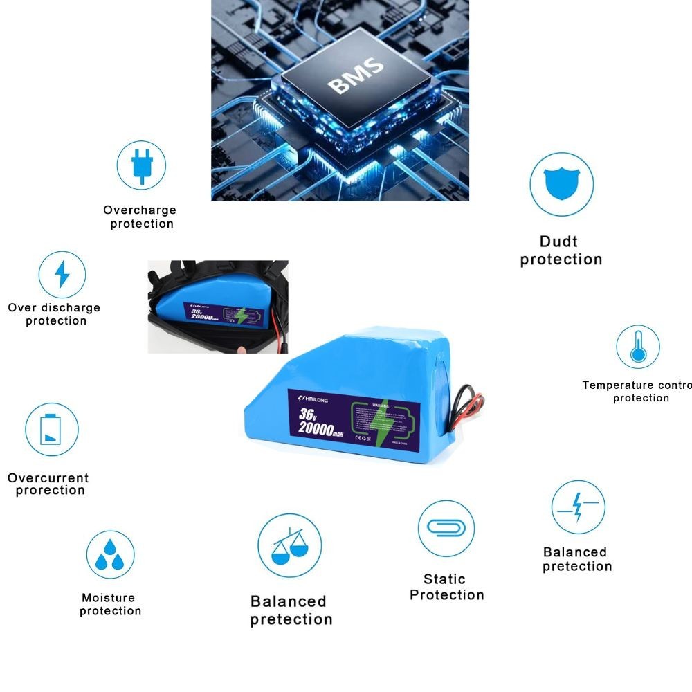 Used Triangle pack battery 36V 20AH Battery & Bag