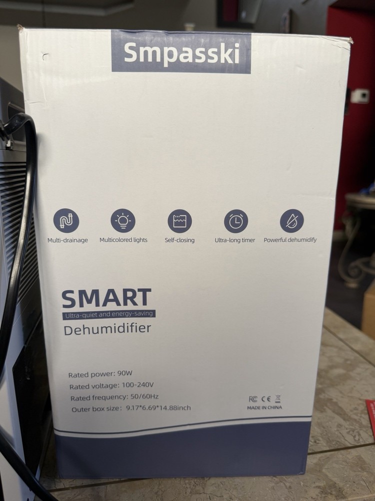 Smpasski Smart Console Dehumidifier Multi-Drainage Timer White/Black