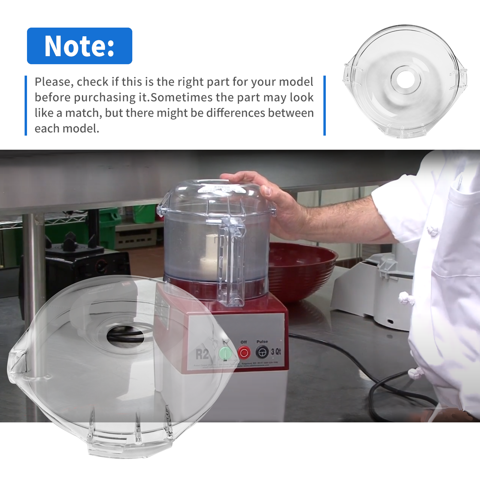 106458S Cutter Bowl Lid Fit for Robot Coupe R2,R2B, R2 Dice, R2 Ultra Dice