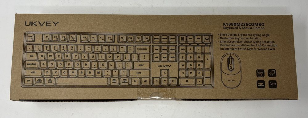 Wireless Bluetooth Keyboard & Mouse for Mac & PC Multi-Device Battery Powered BL