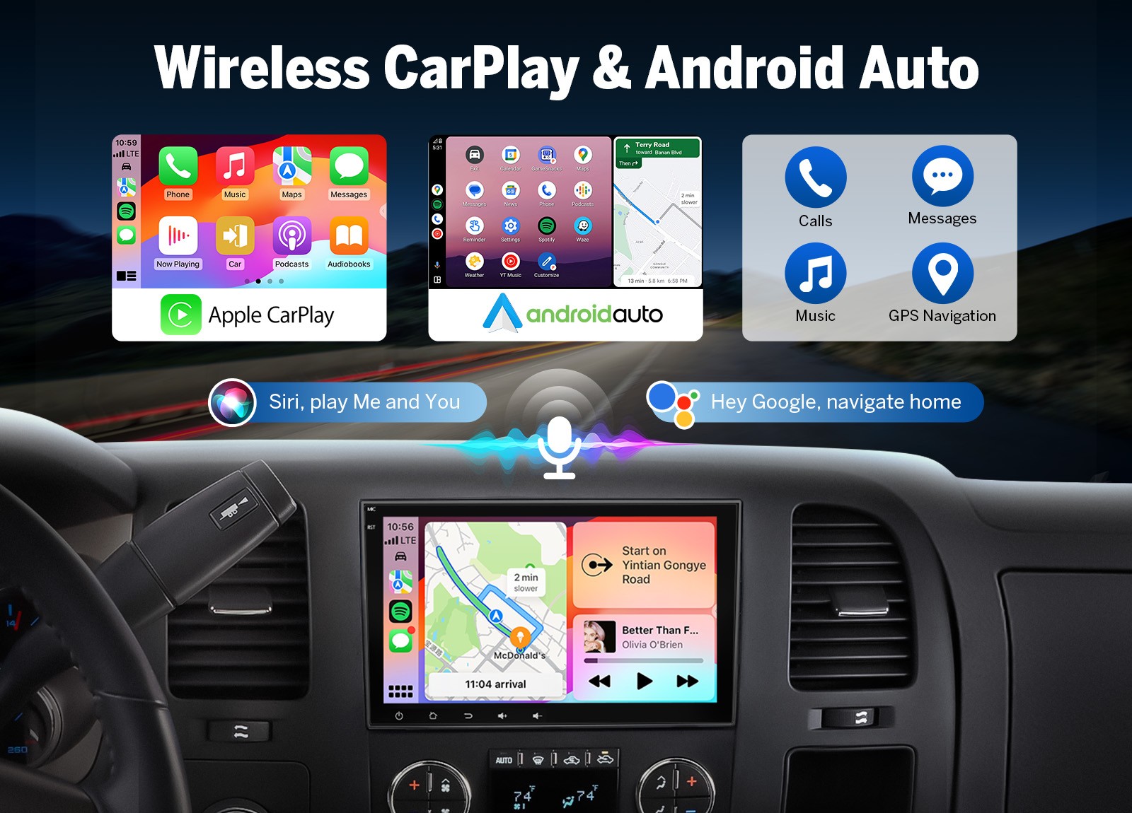 GMX7 8"Android for Chevy Silverado Sierra 2007-13 Car Radio Stereo Apple CarPlay