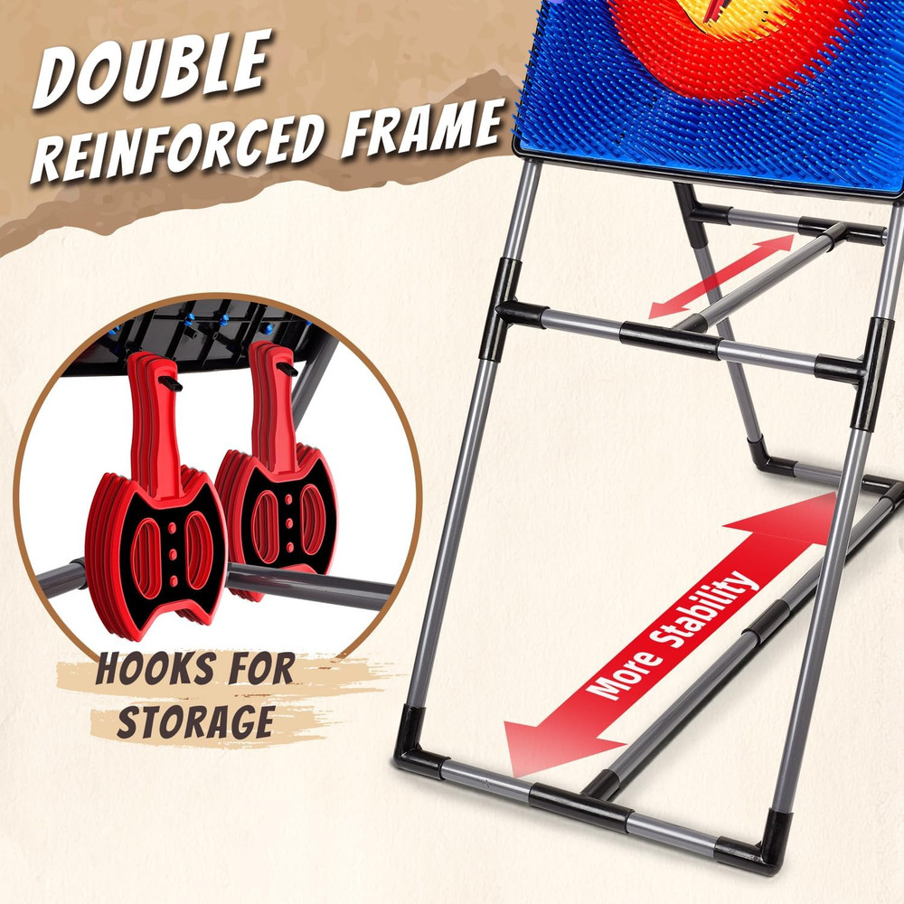 Axe Throwing Game for Backyard, Axe Throwing Target Set Games with 6 Throwing Ax