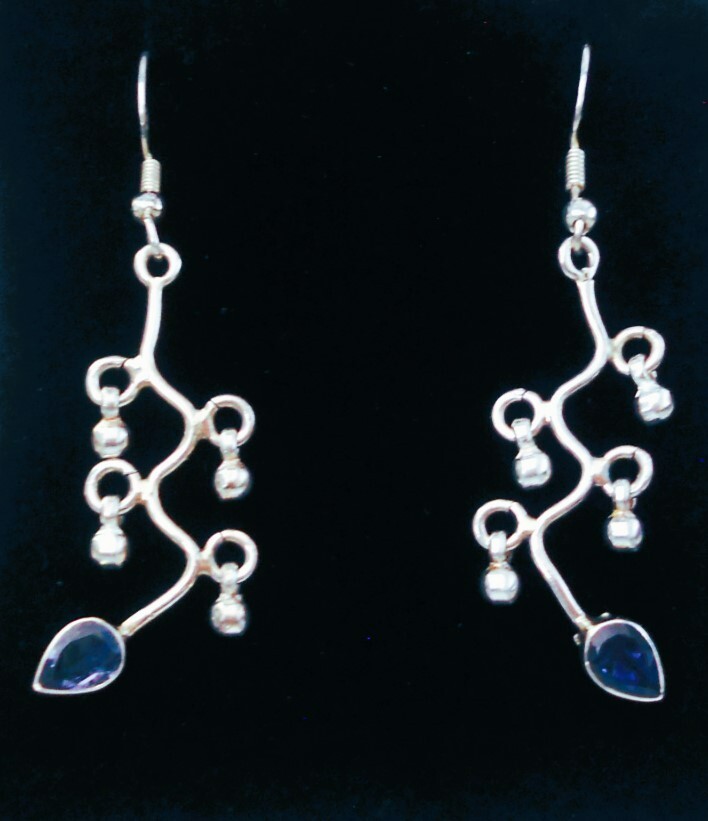 Handmade Sterling Silver Iolite Earrings