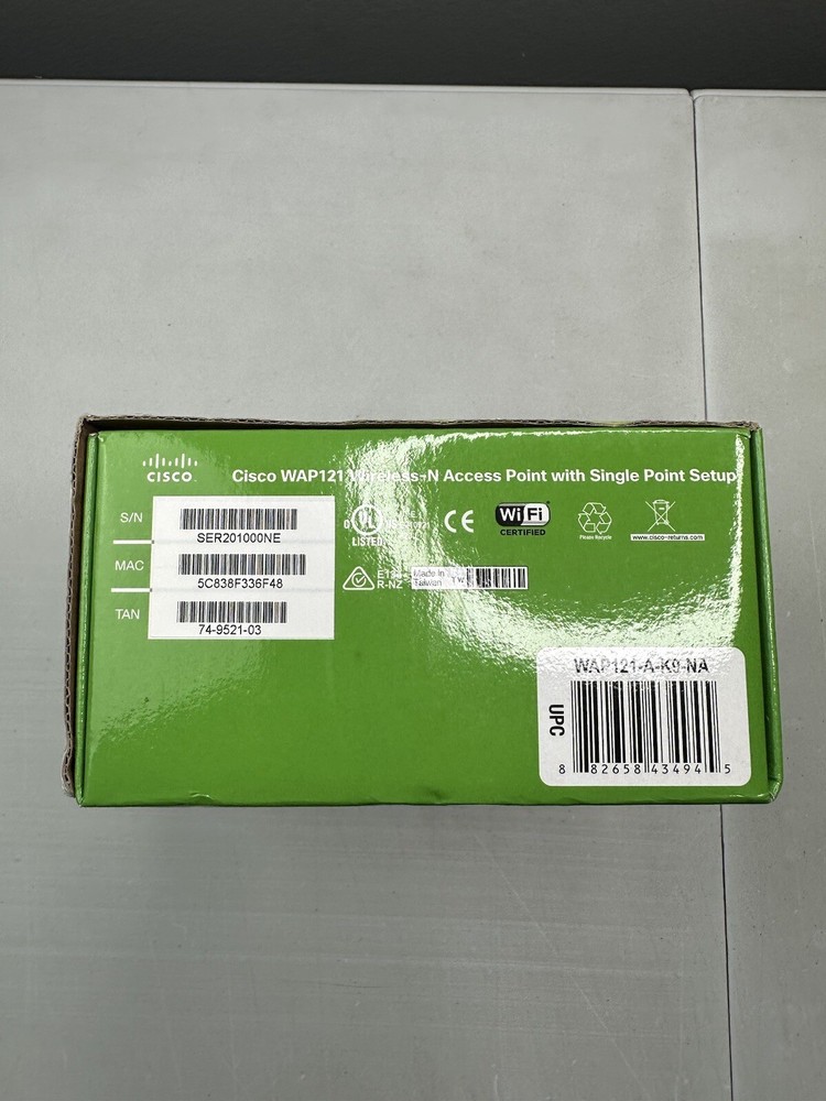 Cisco WAP121 Wireless-N Access Point with Single Point Setup New Opened