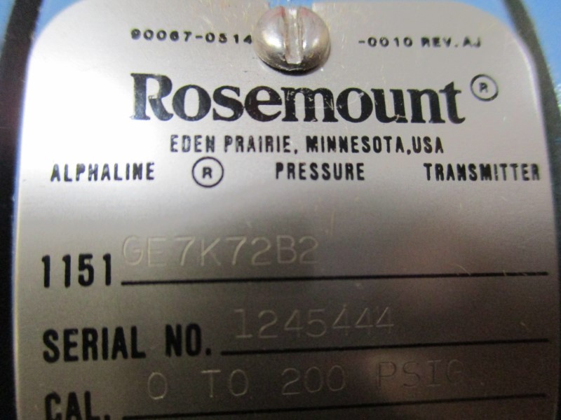 ROSEMOUNT 1151GE7K72B2 NSMP