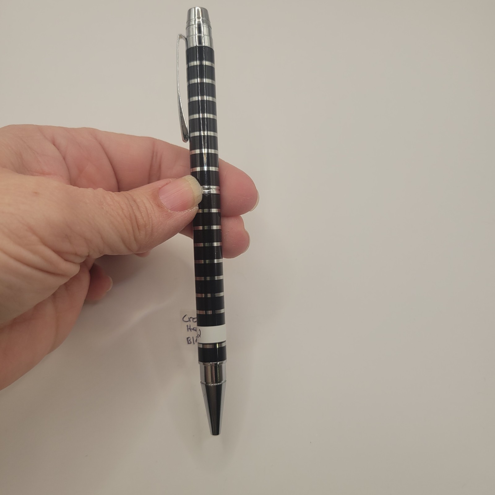 Vintage Cross Helios Black & Chrome Striped Ball-Point Pen Black Ink Works