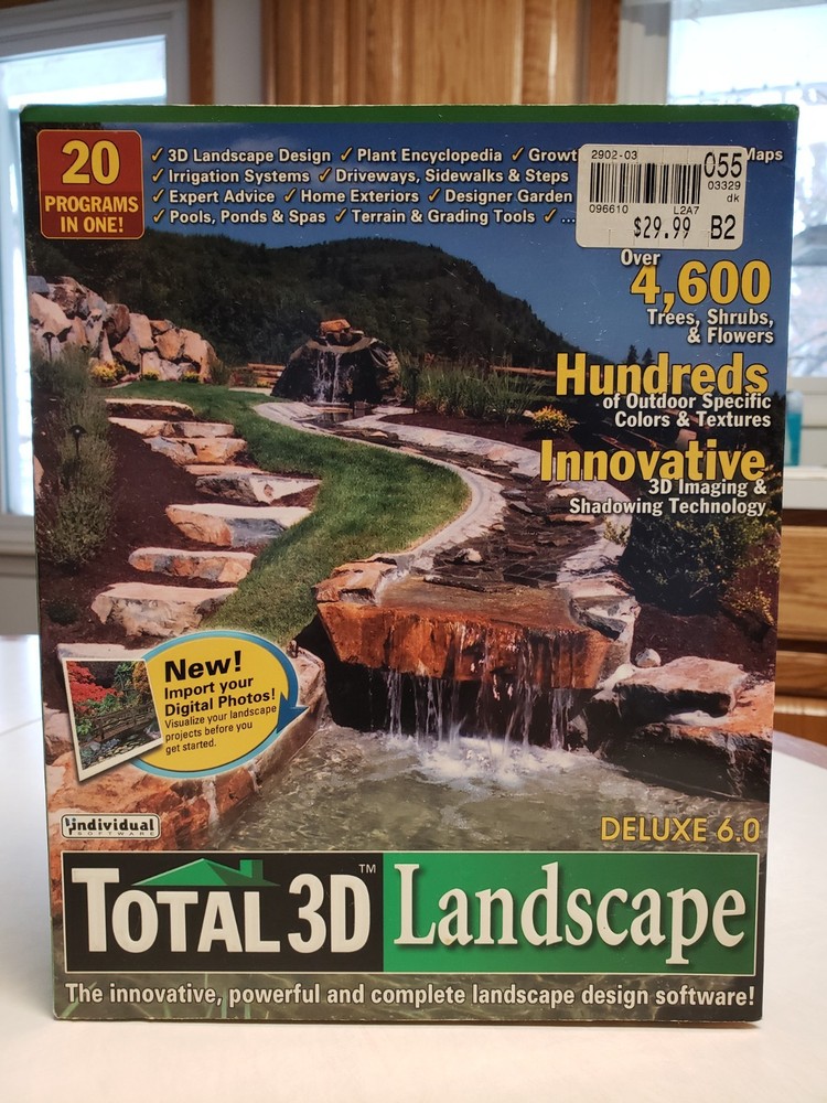 Total 3D Landscape Deluxe 6.0 Design Software 20 Programs in One 2003 New