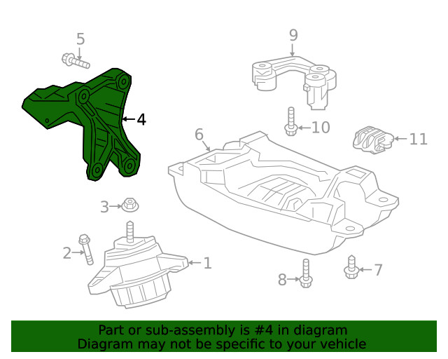 Genuine GM Passenger Side Engine Mount Bracket 23390692