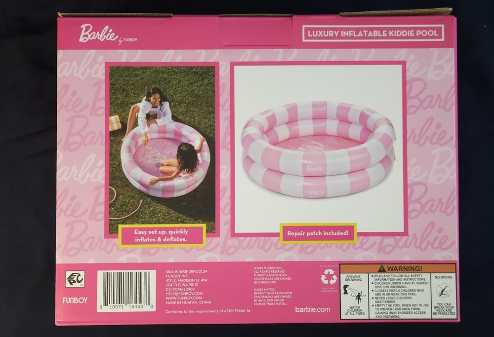 Funboy Inflatable Round Double Ring Pool, 48" Diameter, Suitable for Children 6+