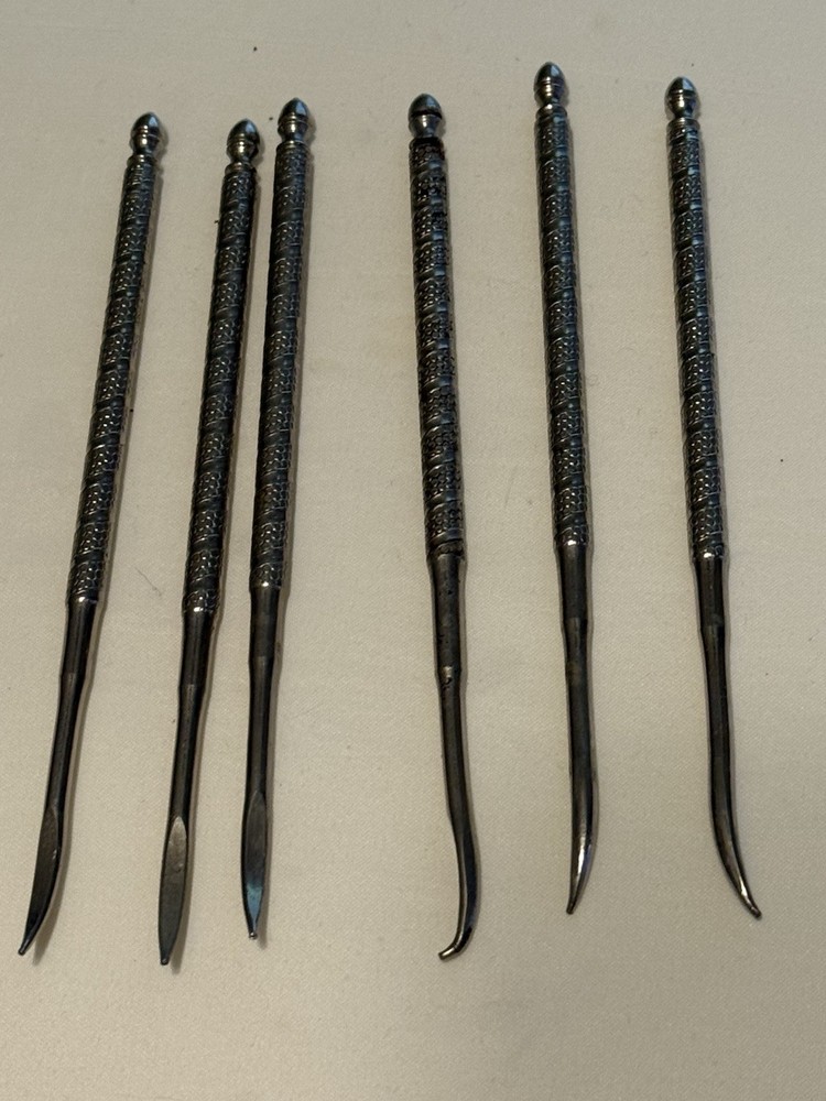 Vintage Nut Cracker Tool With 6 Picks Metal 002