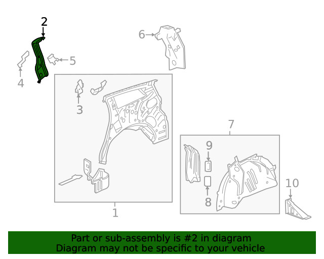 Genuine GM Driver Side Body Lock Pillar Inner Panel 84324343