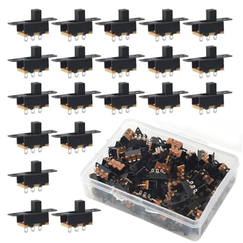100 PCS 0. 5A 50V DC 3 Pin On/Off 2 Position Panel Mount Slide Switch Micro