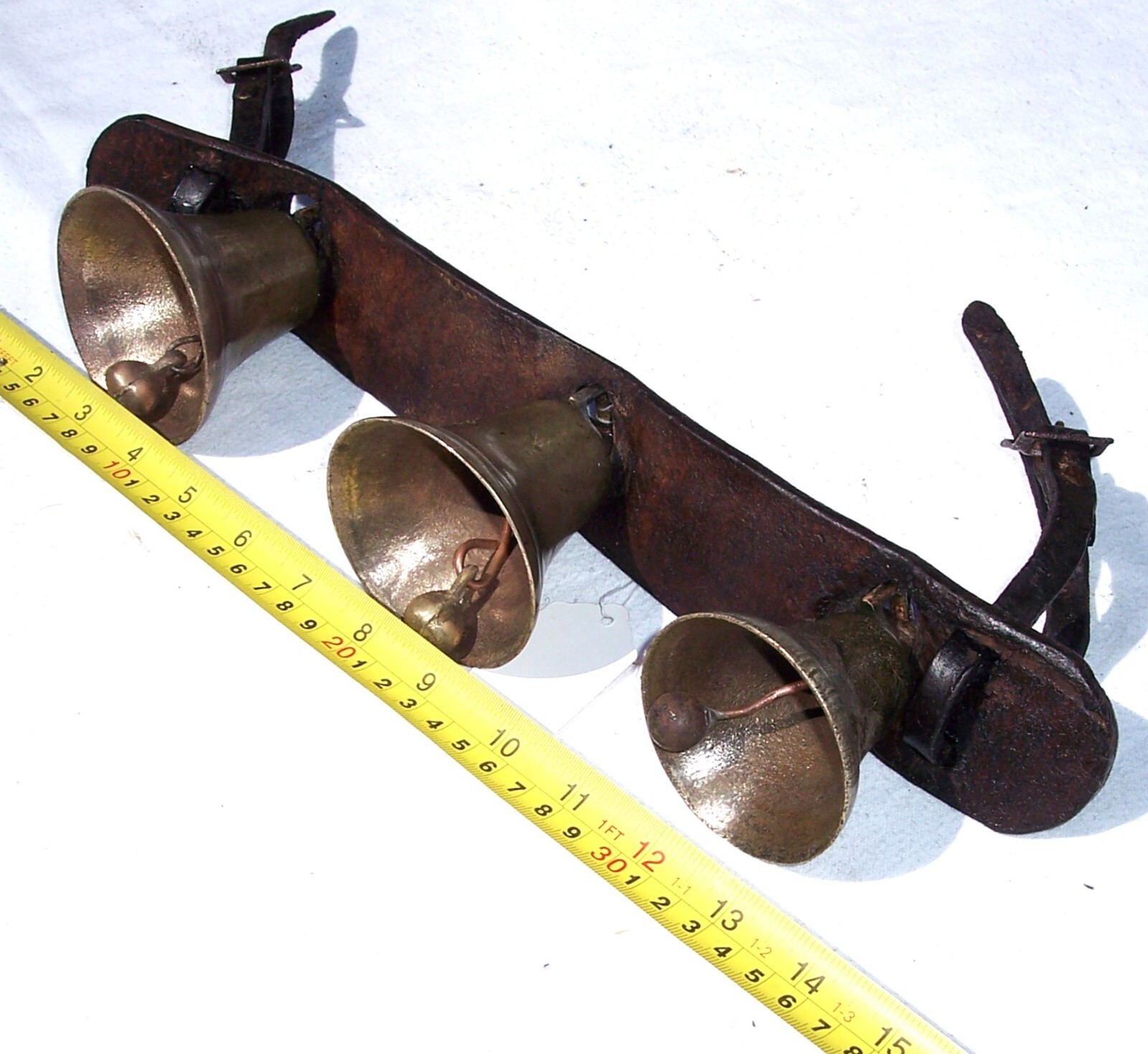 Antique Shaft Sleigh Three Bells Horse Driving Harness Carriage #7