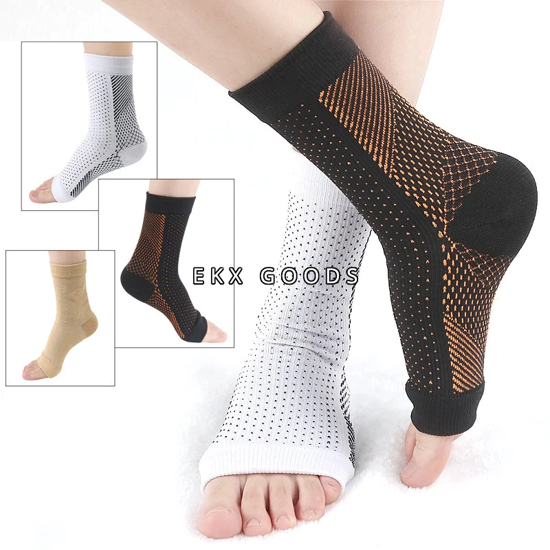 Foot Plantar Fasciitis Arch Support Compression Socks Ankle Heel Brace Sports