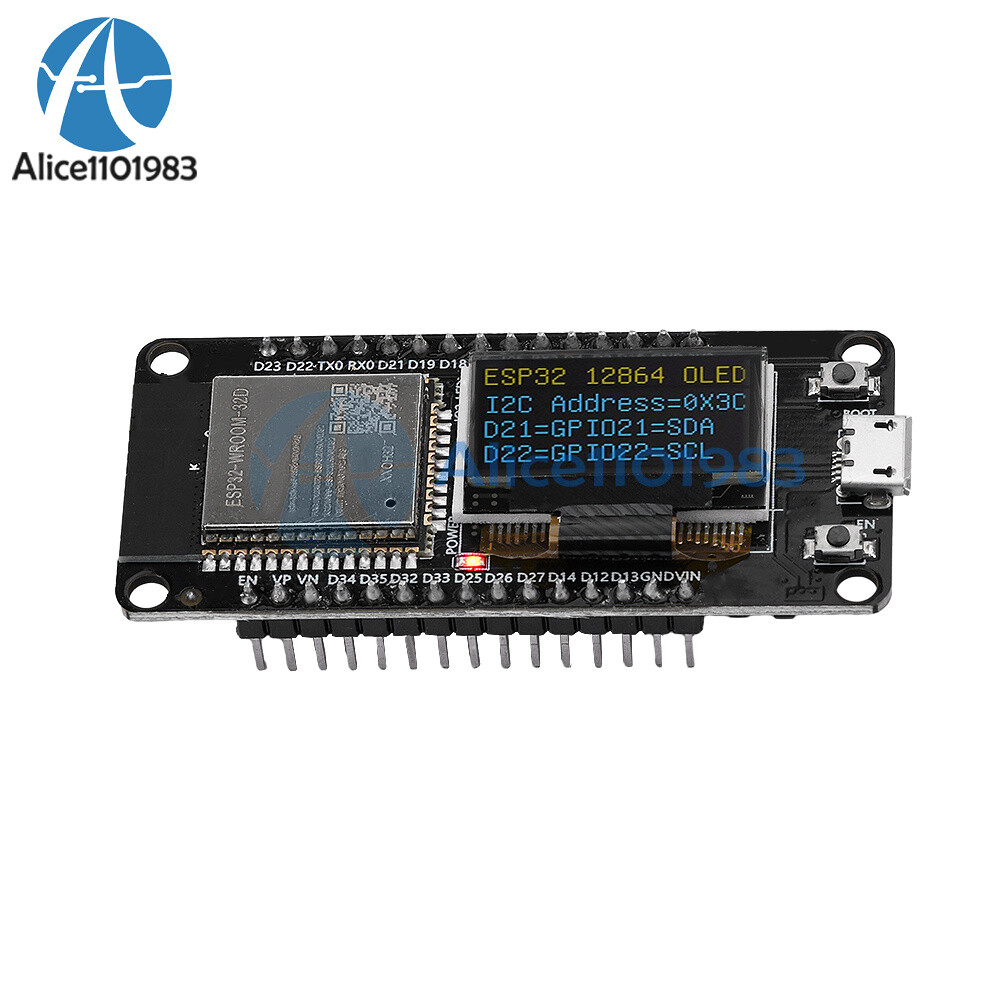 0.96" ESP32 ESP-WROOM-32D WIFI Bluetooth Development Board OLED CH340C Module