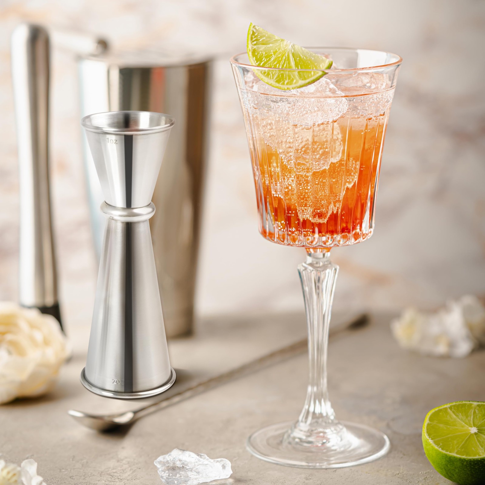 Bartending Jigger set 2 Pcs Stainless Steel Liquid Measure tool