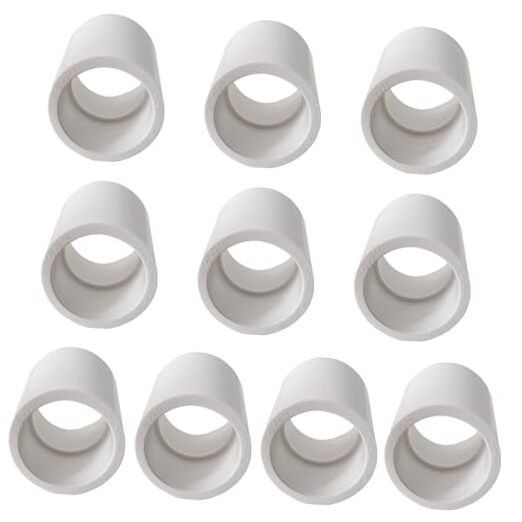 White PVC Pipe Coupling Adapter, 1 inch Socket x Socket, Sch40 PVC 1 Inch