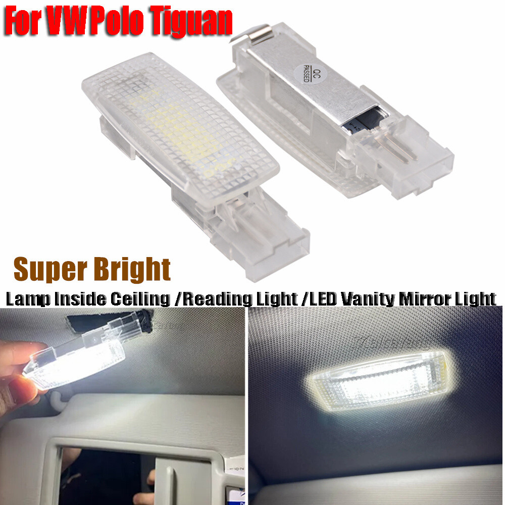 2x For VW Golf 4 5 6 7 Beetle Bora CC LED Sun Visor Vanity Mirror Interior Light