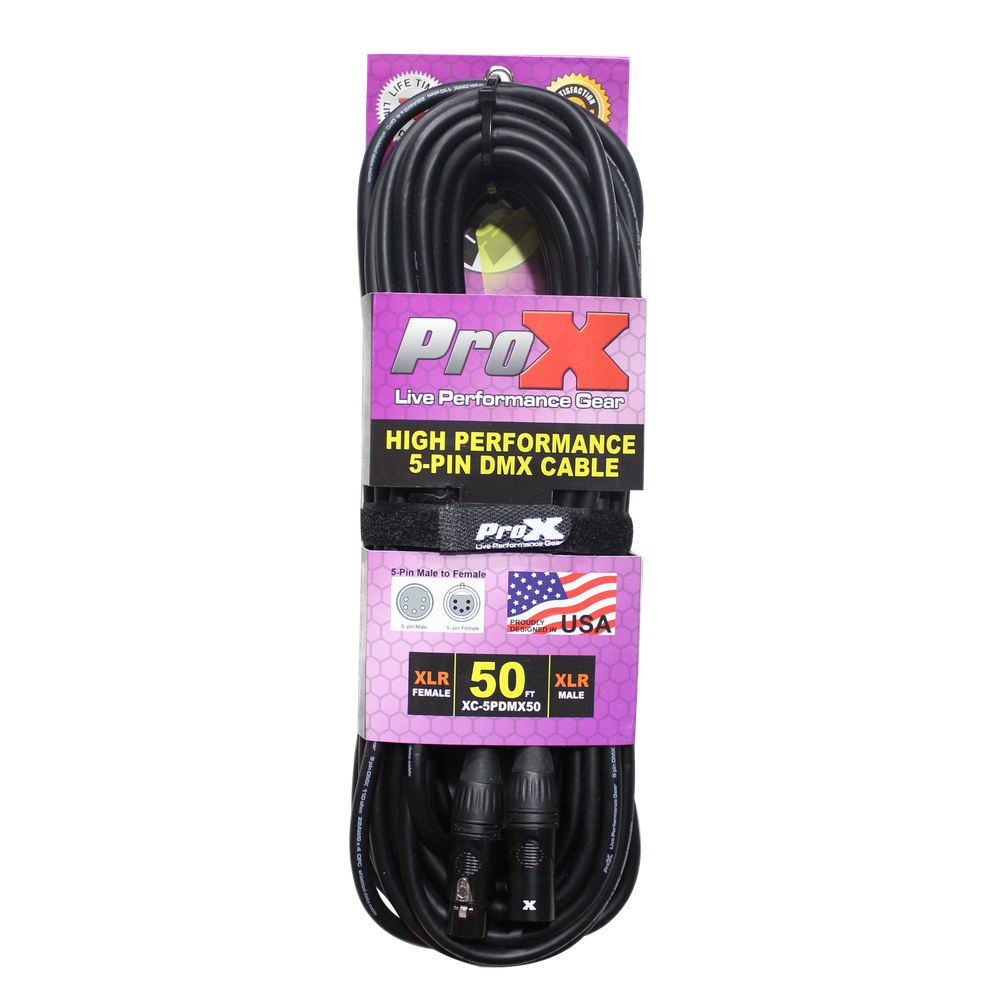 10 ProX 5 Pin High Performance Data Lighting DMX Cable 50 FT